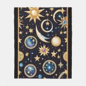Mond und Sterne Celestial Fleecedecke (Vorderseite)