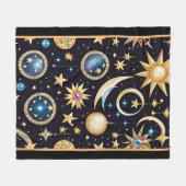 Mond und Sterne Celestial Fleecedecke (Vorderseite (Horizontal))