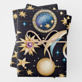 Mond und Sterne Celestial Geschenkpapier Set (Beispiel)