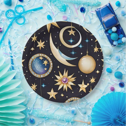 Mond und Sterne Celestial Pappteller (Party)