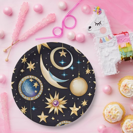 Mond und Sterne Celestial Pappteller (Party)