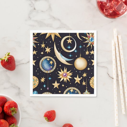 Mond und Sterne Celestial Serviette (Beispiel)