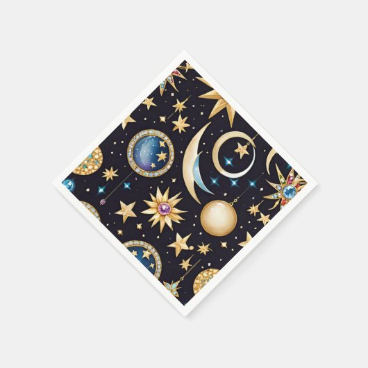 Mond und Sterne Celestial Serviette (Ecke)