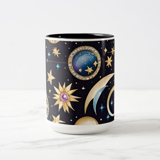 Mond und Sterne Celestial Zweifarbige Tasse (Mittel)
