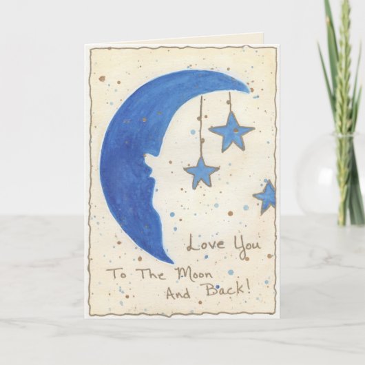 Mond und Sterne Dankeskarte (Vorderseite)