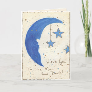 Mond und Sterne Dankeskarte