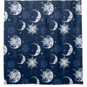 Mond und Sterne Duschvorhang (Vorderseite)