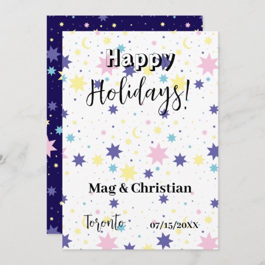 Mond und Sterne. Einladung (Vorne/Hinten)