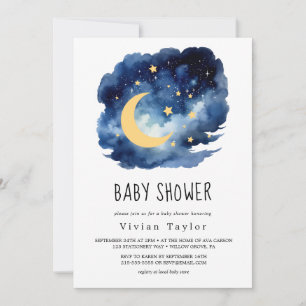Mond und Sterne   Einladung zur Babyparty für eine