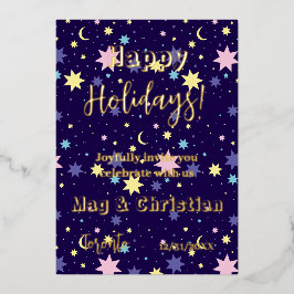 Mond und Sterne. Folieneinladung