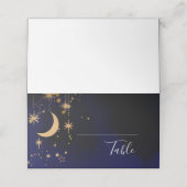 Mond und Sterne gefaltete Platzkarte (Außenseite Aufgefaltet)