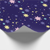 Mond und Sterne. Geschenkpapier (Ecke)