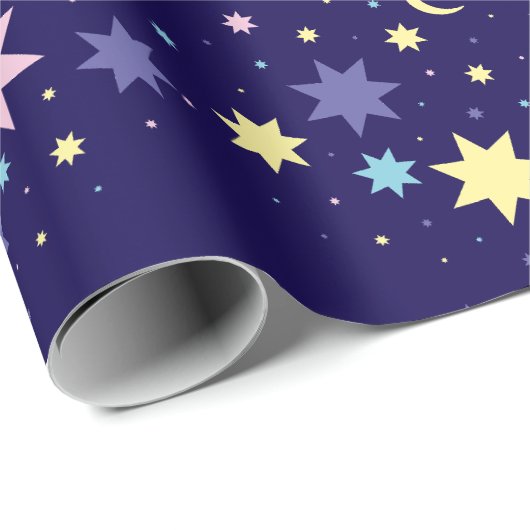 Mond und Sterne. Geschenkpapier (Rolleneckpunkt)
