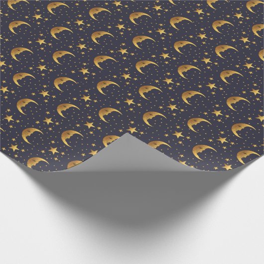 Mond und Sterne Geschenkpapier (Ecke)