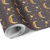 Mond und Sterne Geschenkpapier (Rolleneckpunkt)