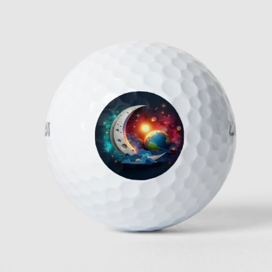 Mond und Sterne Golfball (Vorderseite)