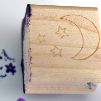 Mond und Sterne Gummistempel