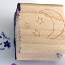 Mond und Sterne Gummistempel