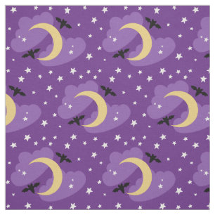 Mond und Sterne   Halloween Fabric Stoff