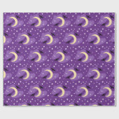 Mond und Sterne | Halloween Wrapping Paper Geschenkpapier (Flach)