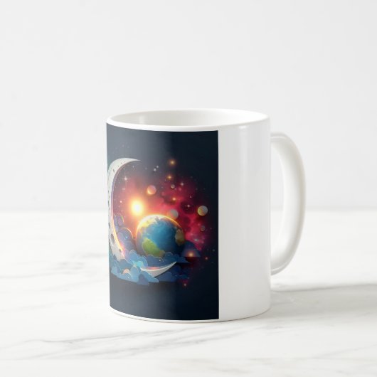 Mond und Sterne Kaffeetasse (VorderseiteRechts)