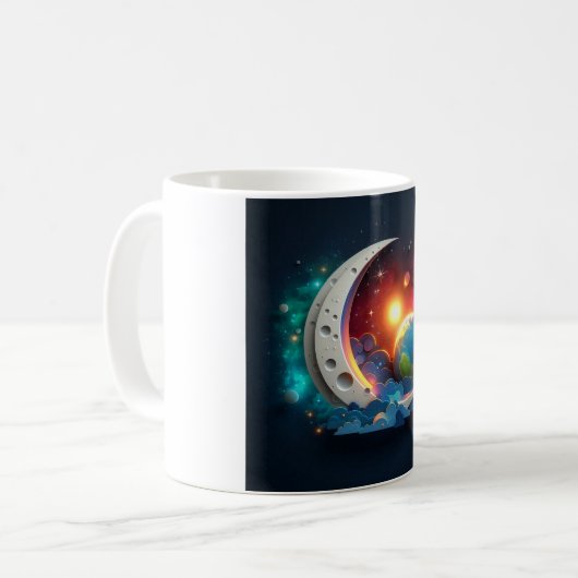 Mond und Sterne Kaffeetasse (Vorderseite Links)