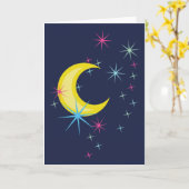 Mond und Sterne Karte (Gelbe Blume)
