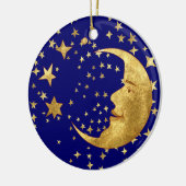 Mond und Sterne Keramik Ornament (Links)