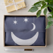 Mond und Sterne lila Nachthimmel Seidenpapier (Geschenk)