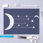 Mond und Sterne lila Nachthimmel Seidenpapier (Handwerk)