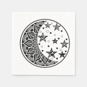 Mond und Sterne Mandala Serviette (Vorderseite)