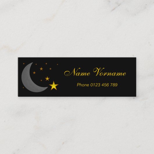 Mond und Sterne Mini Visitenkarte (Vorderseite)