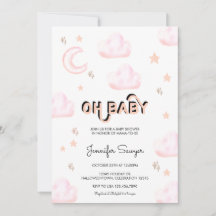 Mond und Sterne | Moderne Wasserfarben Babydusche