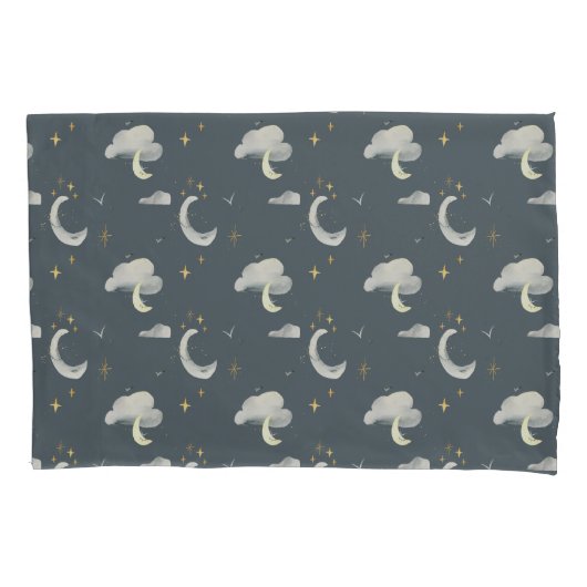 Mond und Sterne Nachthimmel Kissen Fall Kissenbezug (Vorderseite)