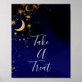 Mond und Sterne nehmen ein Plakat mit Leckerei (Vorne)