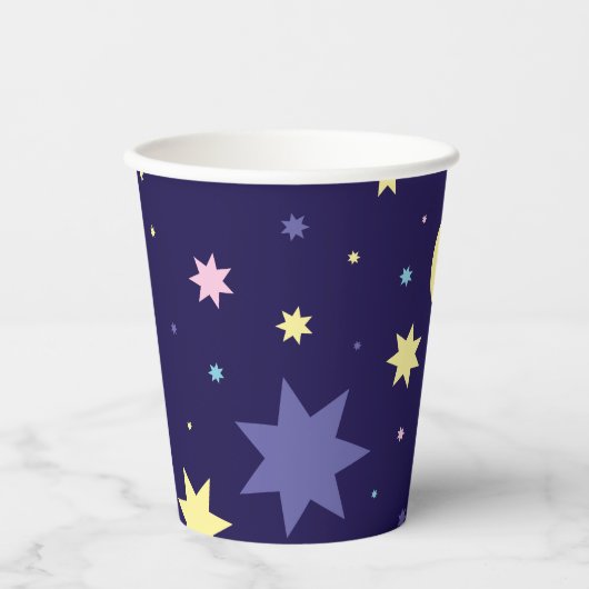Mond und Sterne. Pappbecher (Vorderseite)