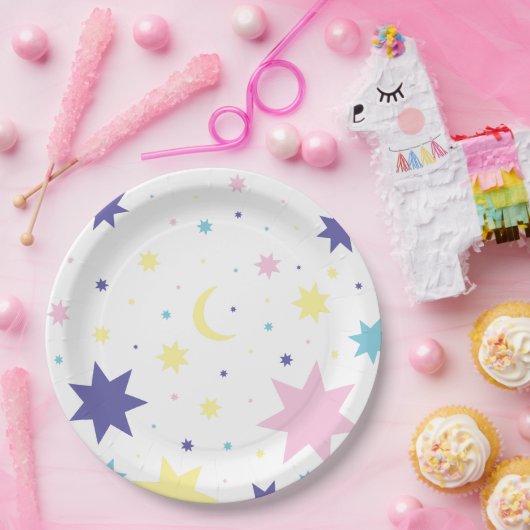 Mond und Sterne. Pappteller (Party)