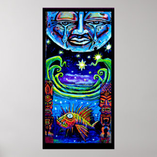 Mond und Sterne Poster