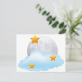 Mond und Sterne Postkarte (Stehend Vorderseite)