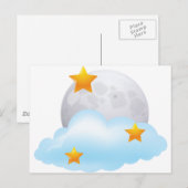 Mond und Sterne Postkarte (Vorne/Hinten)