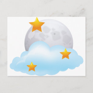 Mond und Sterne Postkarte