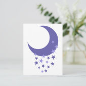 Mond und Sterne Postkarte (Stehend Vorderseite)