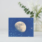 Mond und Sterne Postkarte (Stehend Vorderseite)