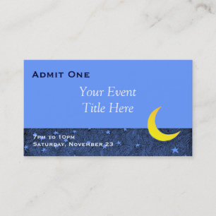 Mond und Sterne Sonderveranstaltungs-Ticket Visite Visitenkarte