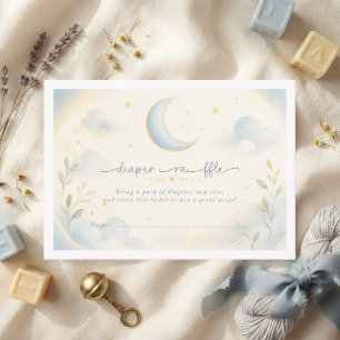 Mond und Sterne Über den Mond Baby Shower Begleitkarte