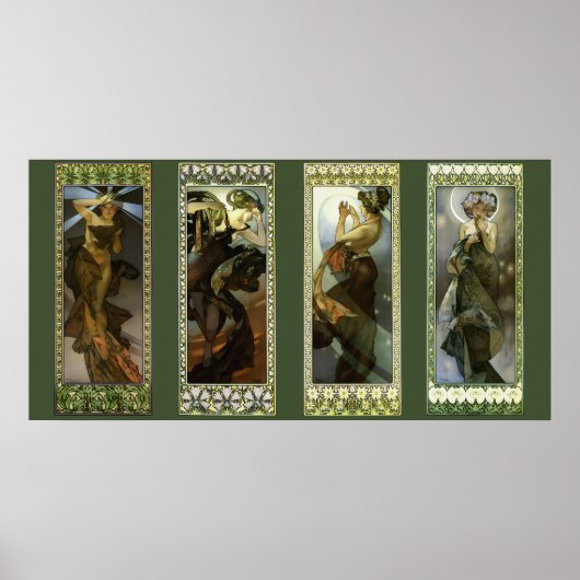 Mond und Sterne von Alphonse Mucha Poster (Vorne)