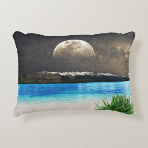 Mond und Strand Dekokissen