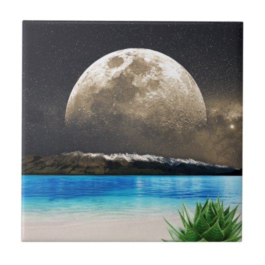 Mond und Strand Fliese (Vorderseite)