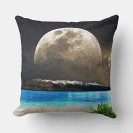 Mond und Strand Kissen