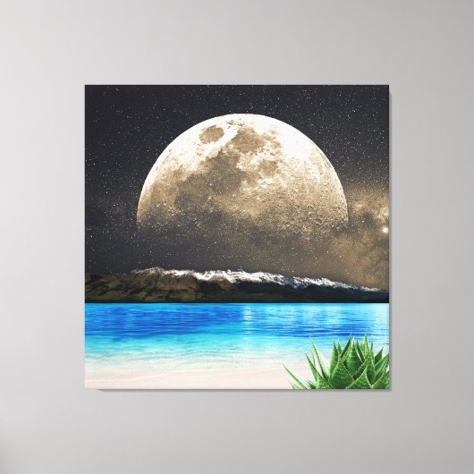 Mond und Strand Leinwanddruck (Vorderseite)